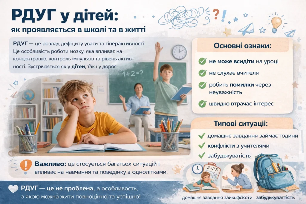 Інфографіка про РДУГ у дітей