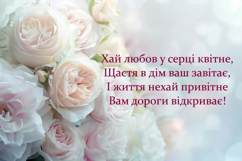 Листівка вірш привітання з одруженням
