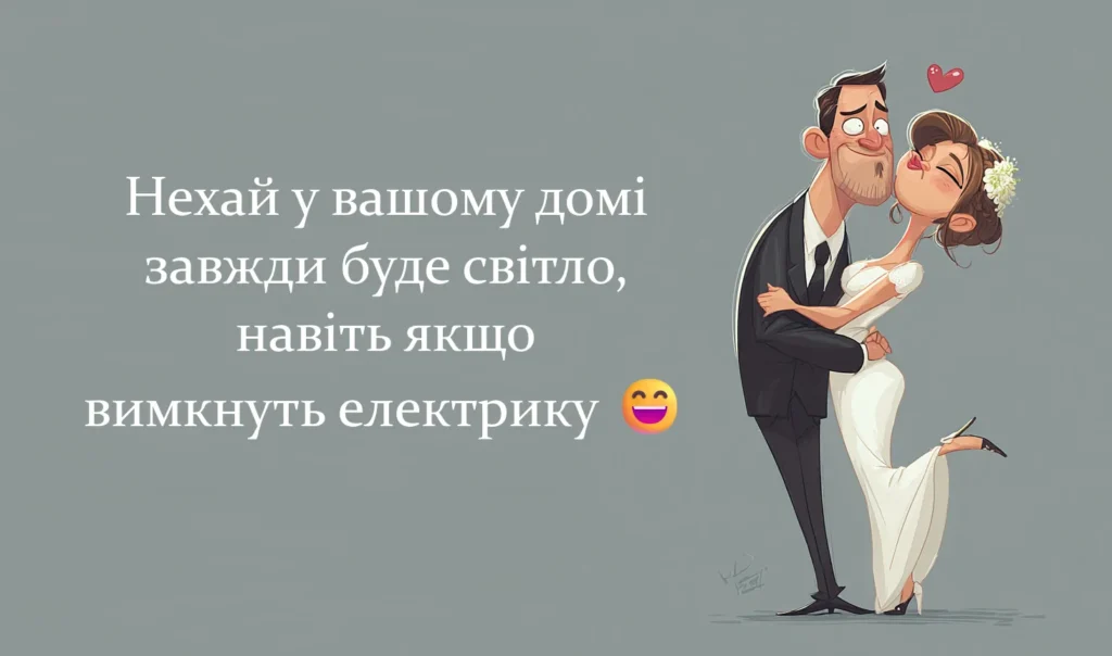 Смішна листівка для привітання з днем весілля