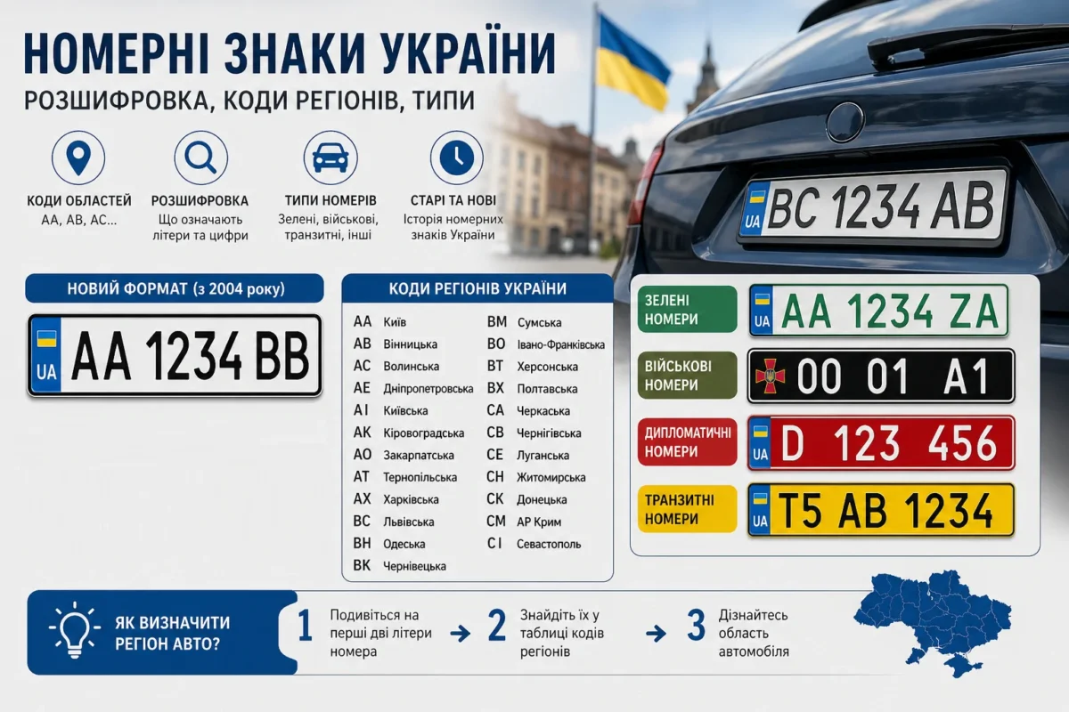 буквенні коди автомобілей в Україні
