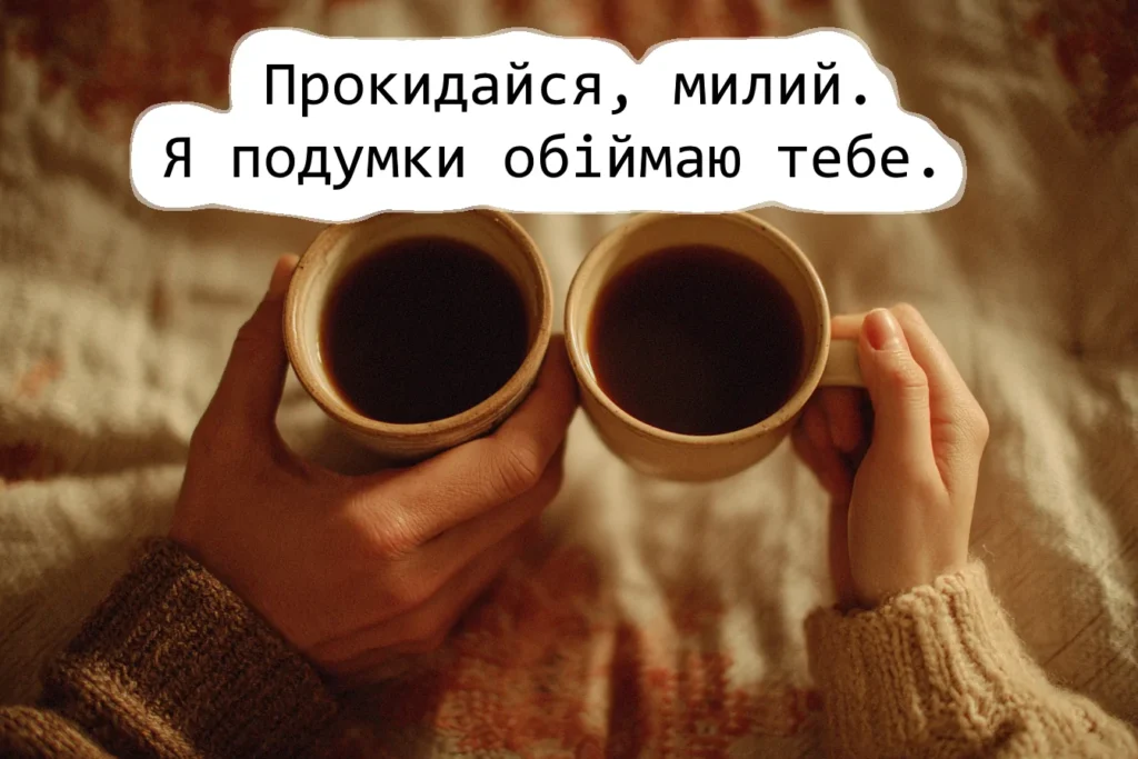 картинка оброго ранку, коханий на відстані обіймаю