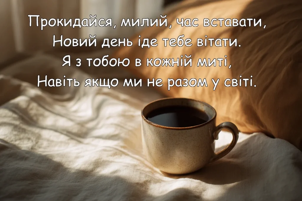 листівка вірш привітання доброго ранку коханому
