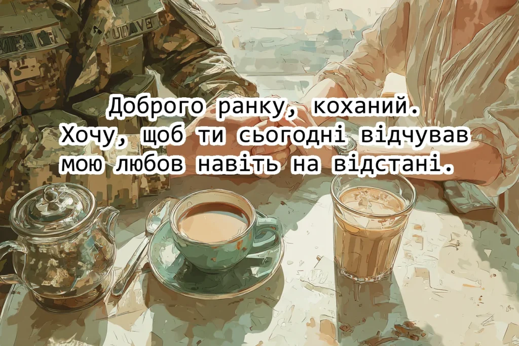 листівка доброго ранку коханий військовий на відстані 