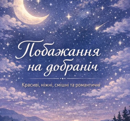 побажання на добраніч українською з нічним небом