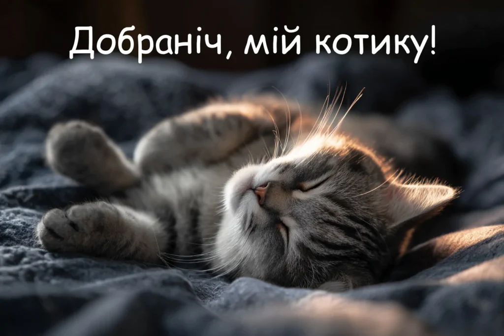 картинка побажання добраніч мій котику