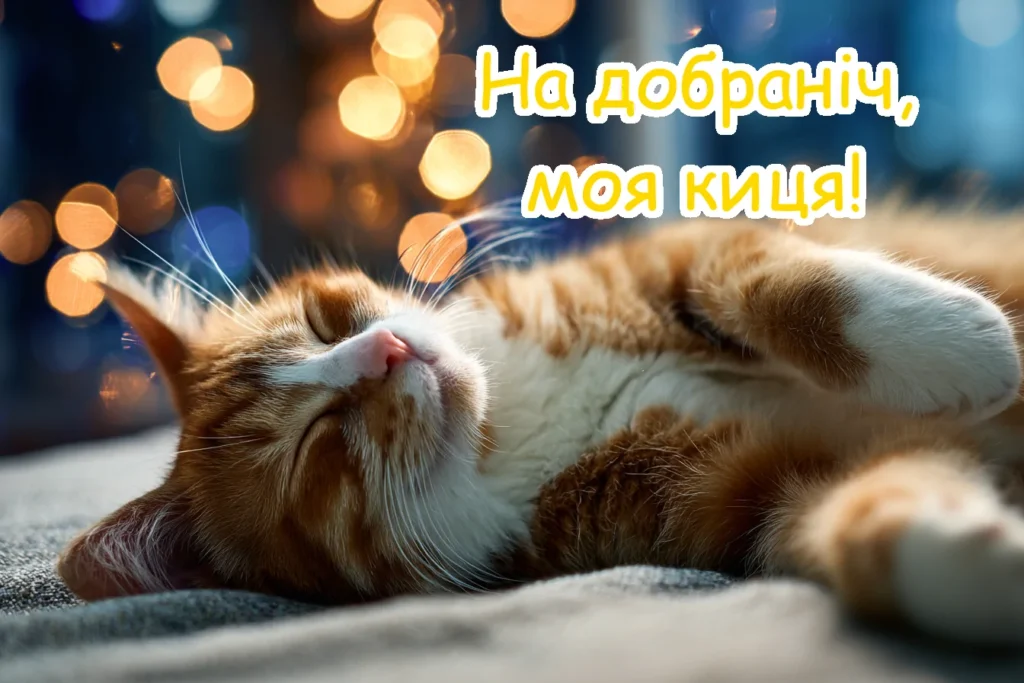 картинка побажання добраніч моя киця