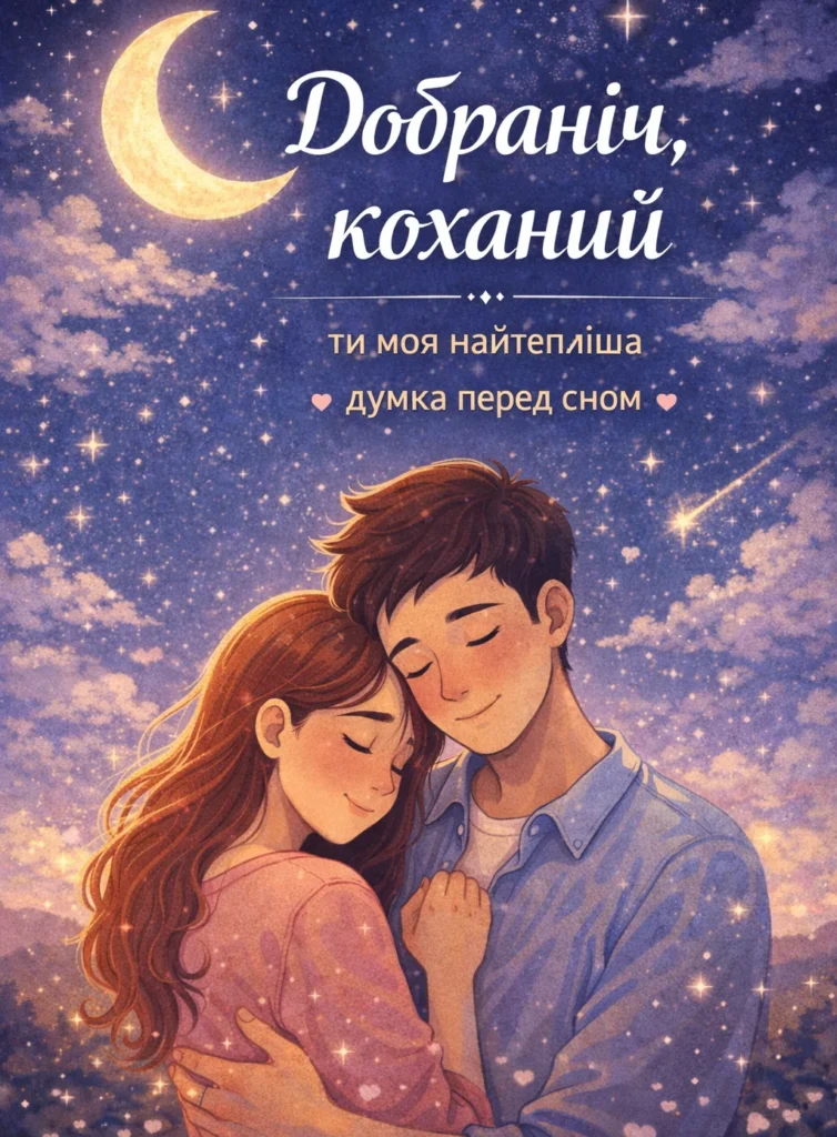 листівка побажання на добраніч коханому