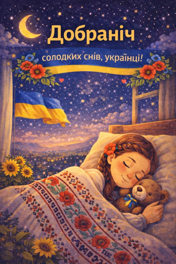 картинка добраніч українці з дівчинкою