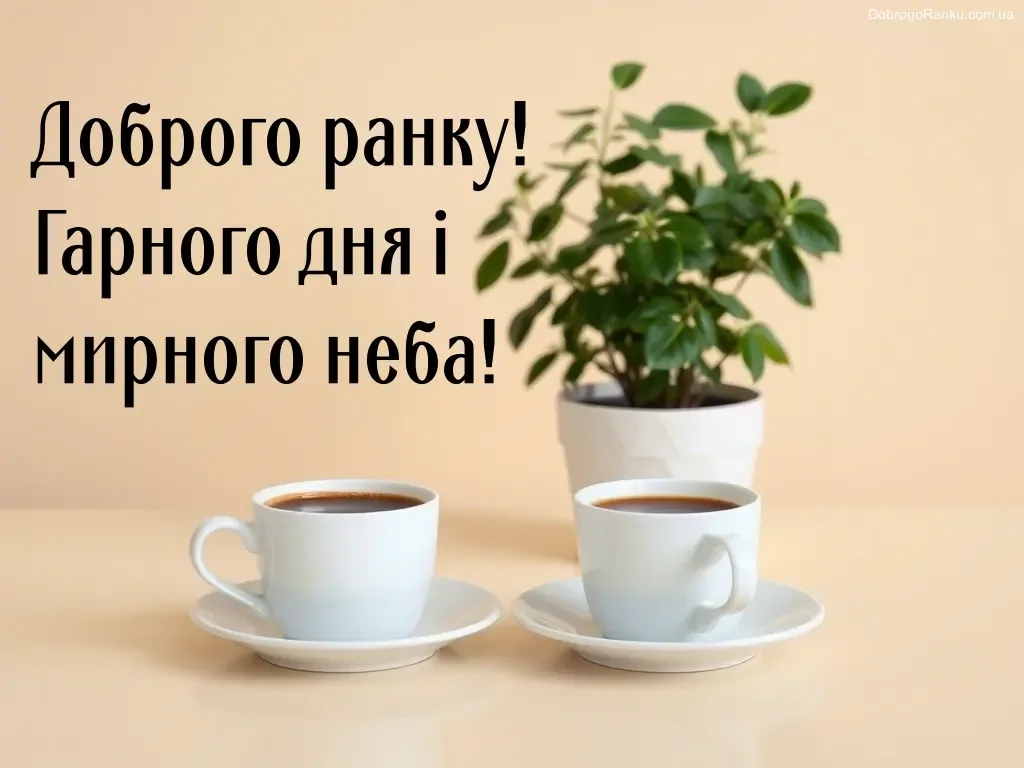 доброго ранку гарного дня мирного неба кава ранок спокійна атмосфера