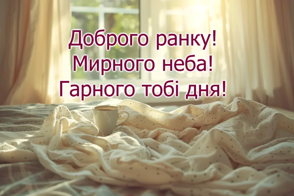 доброго ранку, мирного неба, гарного тобі дня картинка чашка кави в ліжко ранок спокійна атмосфера