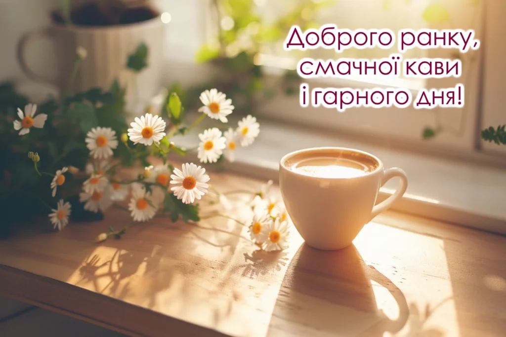 доброго ранку смачної кави і гарного дня картинка