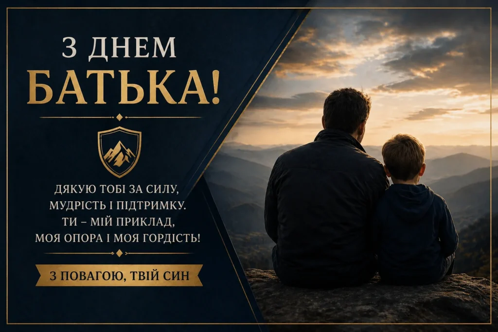 привітання з днем батька від сина картинка