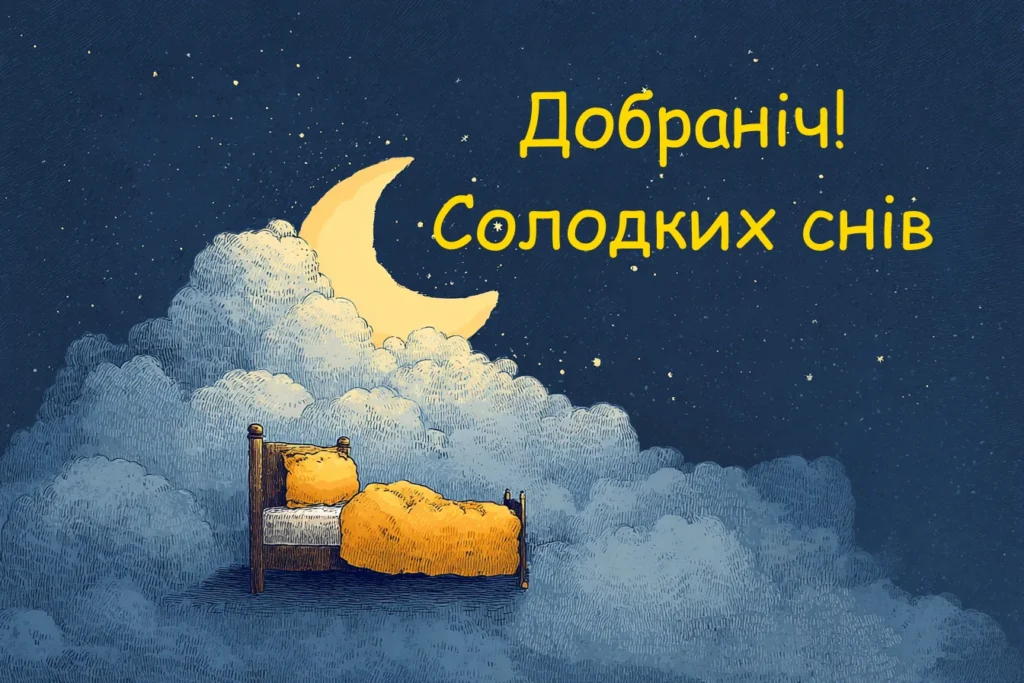казкова картинка ілюстрація добраніч солодких снів зі сном понад хмарами