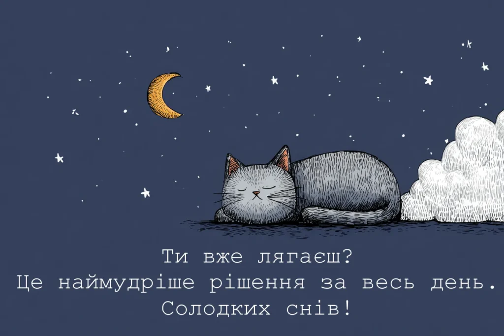 прикольна картинка на добраніч солодких снів