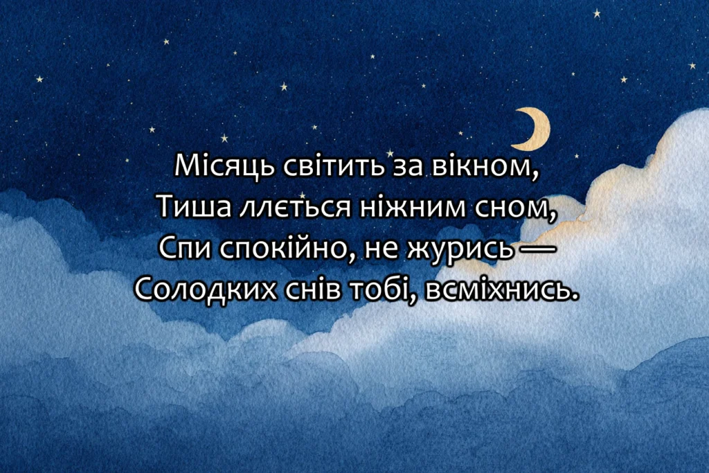 солодких снів побажання вірш українською