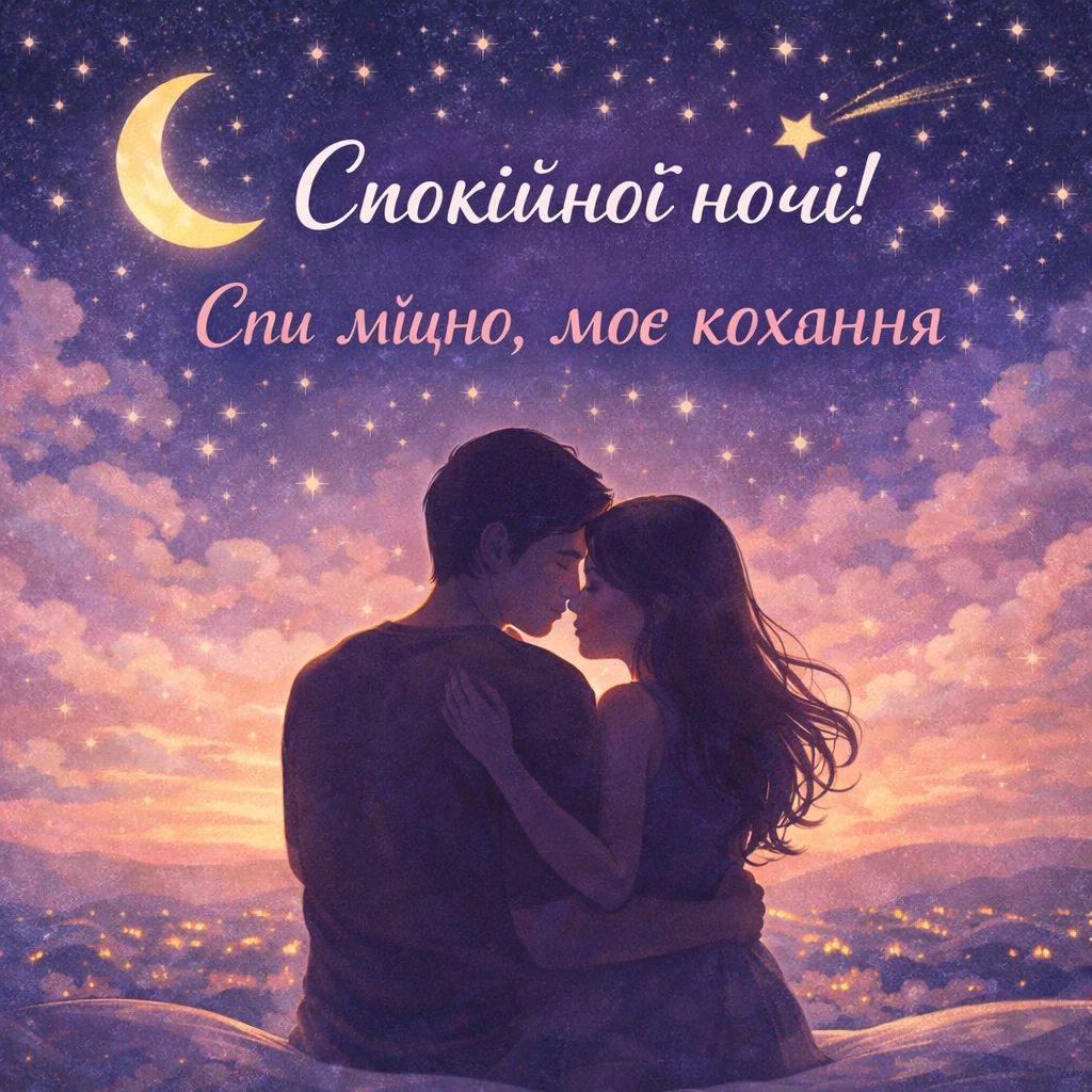 романтична картинка спокійної ночі спи міцно моє кохання