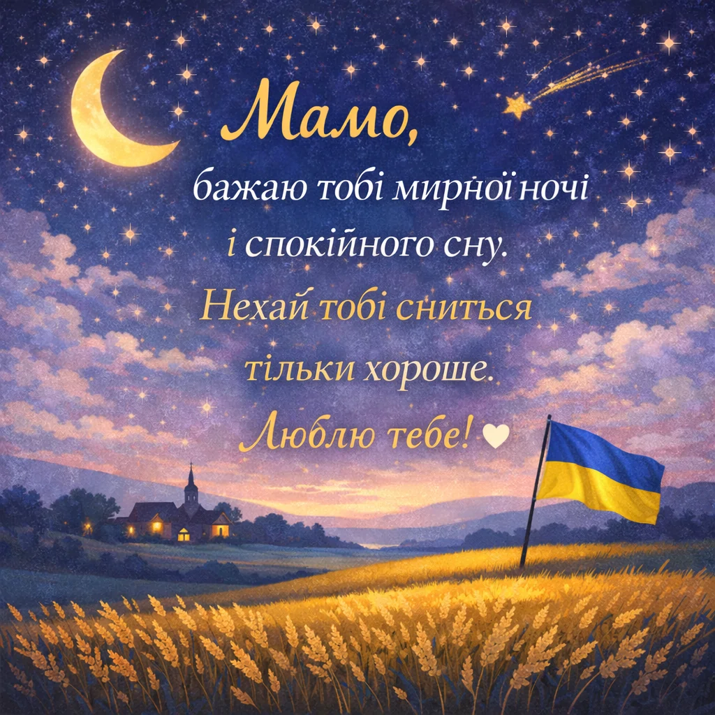 картинка спокійної ночі мамо люблю тебе патріотична