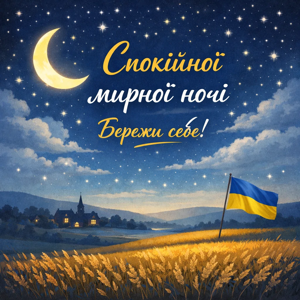 картинка спокійної мирної ночі зоряне небо україна бережи себе