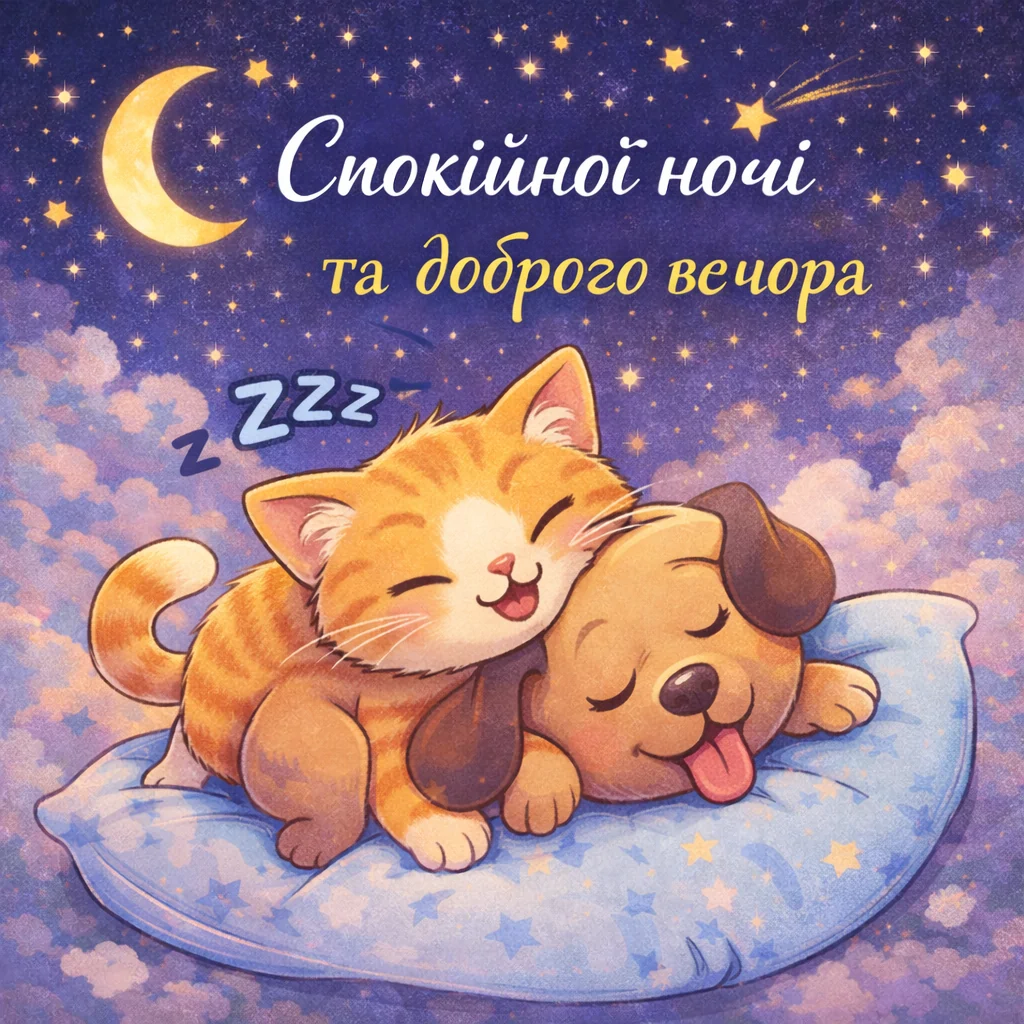 прикольна картинка доброго вечора і спокійної ночі