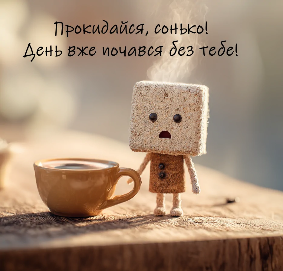 Прикольна картинка привітання з добрим ранком для соньків