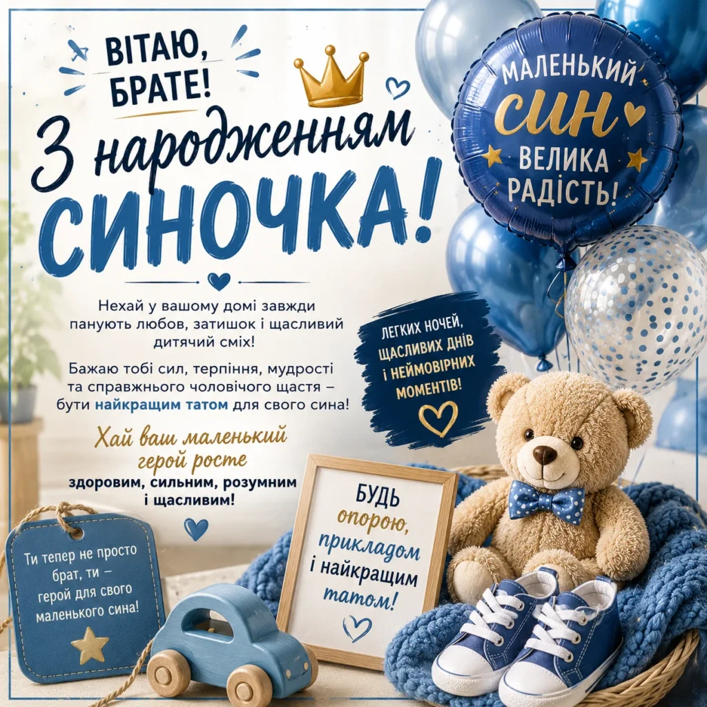 сучасні привітання з народженням синочка брату