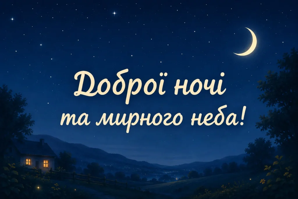 побажння доброї ночі та мирного неба