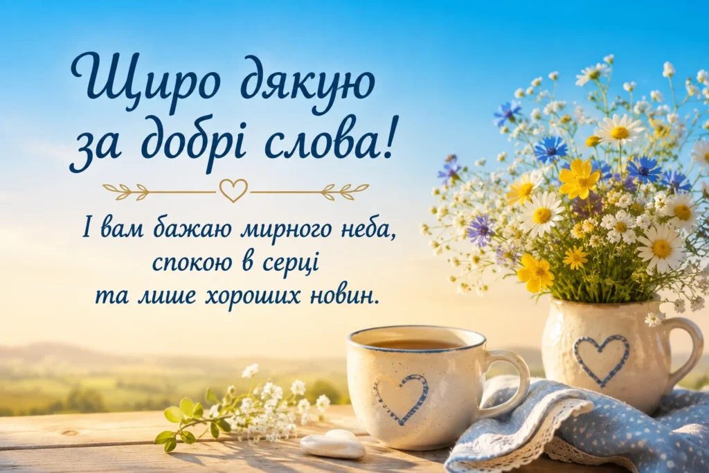 картинка подяка за побажання мирного неба