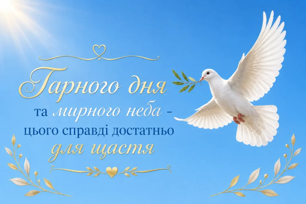 гарного дня та мирного неба картинка з голубом