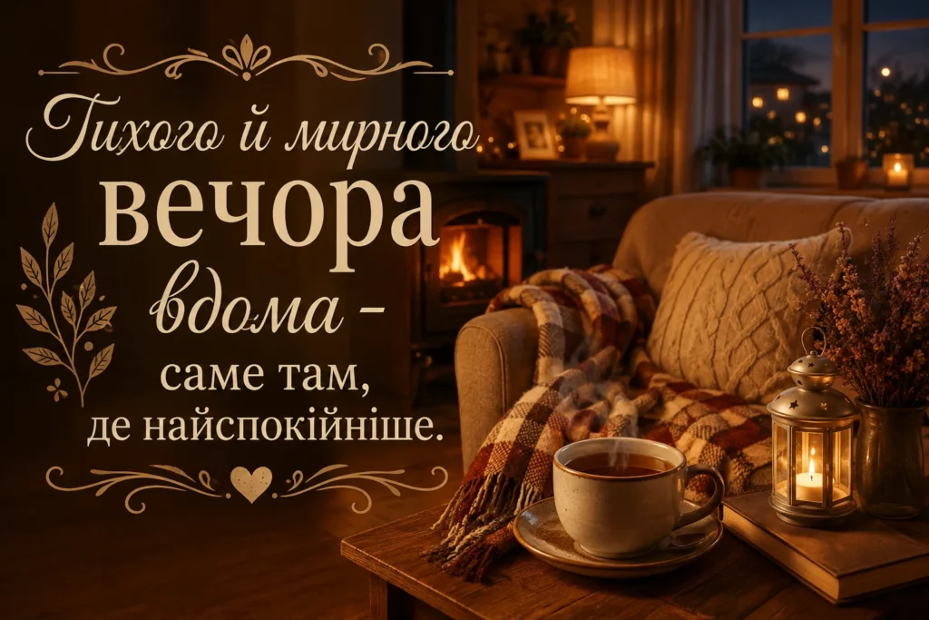 картинка тихого вечора й мироного неба вдома